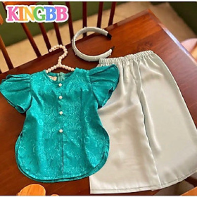 Bộ bà ba cho bé gái hoa đi chơi biểu diễn đẹp từ 12-40kg chất lụa mềm mát (kèm cài)