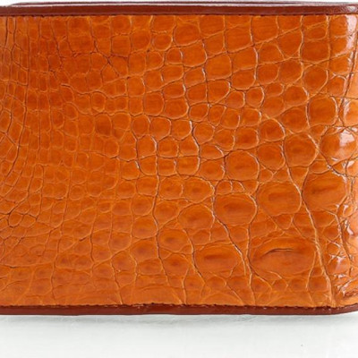 Ví nam Huy Hoàng da cá sấu gai bụng màu vàng HT2203