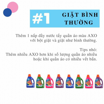 COMBO 4 CAN Nước tẩy quần áo màu đánh bay vết bẩn AXO can 5 Lít Tiết Kiệm Hương Hoa Đào/Tươi Mát