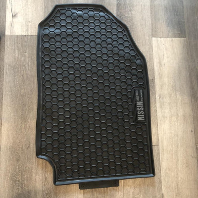 Thảm sàn, lót sàn xe Ford Ranger 2013-2022, Sàn cao su vân tổ ong cao cấp - mẫu Nissin chữ Trắng