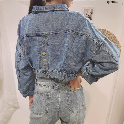 Áo khoác jean 4 CÚC SAU LƯNG bao đẹp chuẩn shop-A3043