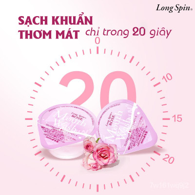 Nước súc miệng bỏ túi OKINA dòng LONG SPIN ROSE Nhật Bản hương Hoa Hồng – Hộp 42 hũ x 14ml