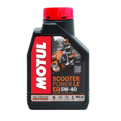 [Mẫu Mới] Nhớt cao cấp cho xe tay ga đời mới Motul Scooter Power LE 5W40 800ml tặng nhớt hộp số Motul Gear 80W90 120ml