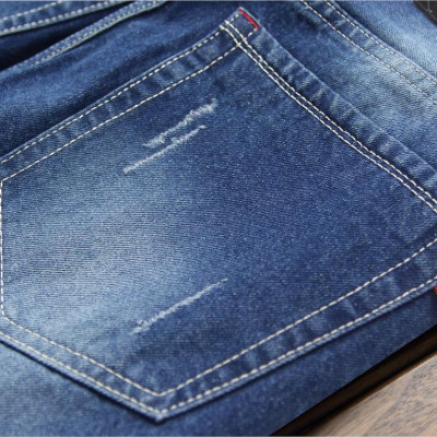 Quần short jean nam xanh cào xước Q37