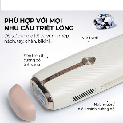 Máy Triệt Lông Lạnh Sapphire Halio InfinityGlow Advanced IPL Sapphire Cooling Hair Removal Device - Hàng Chính Hãng