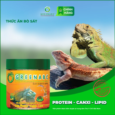 Thức ăn bò sát Rồng Nam Mỹ, Rồng Úc, Iguana GREENABC - Bổ sung dinh dưỡng giúp tăng trưởng nhanh, lên màu đẹp, phòng chống MBD, teo đuôi – Hộp 200g