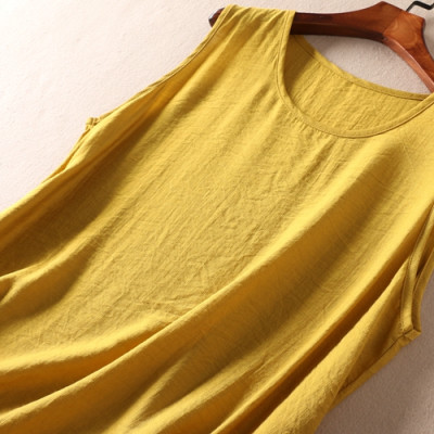 Váy suông đuôi cá, cổ tròn sát nách, chất liệu Linen mát thời trang hè nữ Haint Boutique Da38