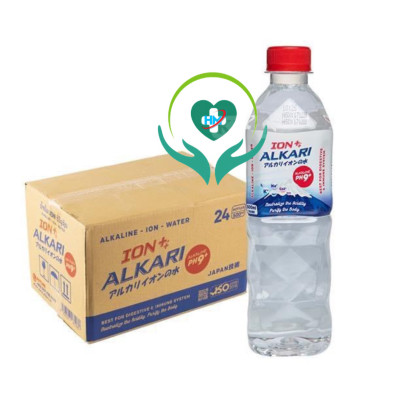 Thùng 24 chai x 500ml nước uống ion kiềm Alkari, giúp tăng cường sức đề kháng