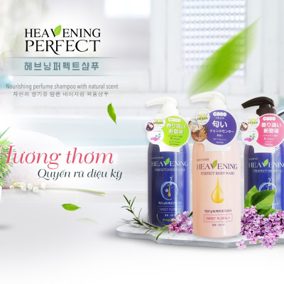 Combo 02 Dầu gội & 01 Dầu xả dưỡng chất suôn mượt tóc Heavening