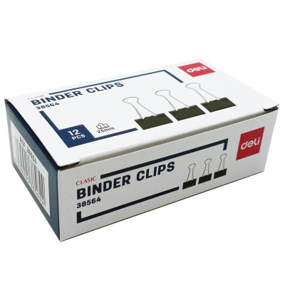 Hộp 12 Kẹp Bướm 25mm - Deli E38564