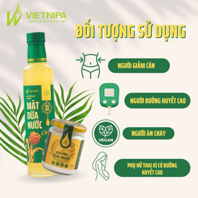 Mật Dừa Nước Vietnipa Gói 15g -  Dinh Dưỡng Cho Người Tiểu Đường, Ăn Kiêng, Hàm Lượng Vitamin Và Muối Khoáng Cao