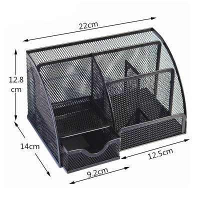 Hộp đựng bút để bàn Văn Phòng Phẩm NASI NS06 nhiều ngăn bằng thép sơn tĩnh điện cứng chắc khay đựng kệ để bút học sinh 