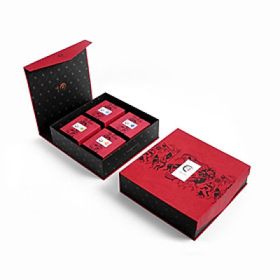 TRÀ VIỆT Hộp Quà Thịnh Vượng Giấy Gân Nổi Mỹ Thuật Cao Cấp