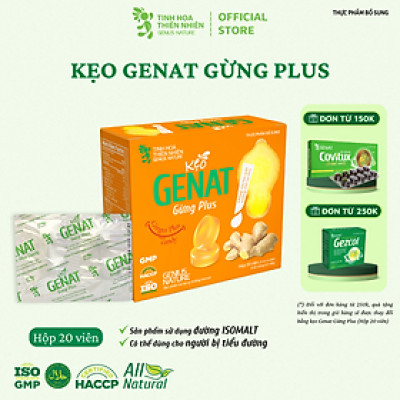 Kẹo Genat Gừng Plus - Isomalt sugar (Hộp 20 viên)