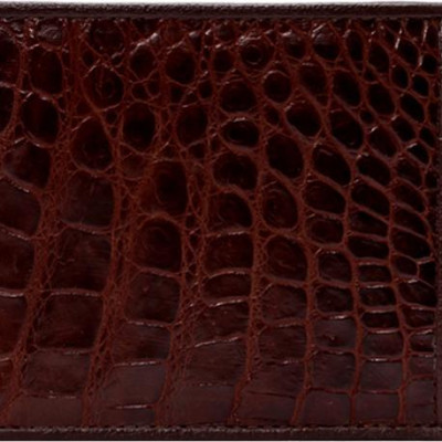 Ví Nam Da Cá Sấu Gù Đầu Huy Hoàng HT2214 (12.5 x 10 cm) - Nâu Đỏ