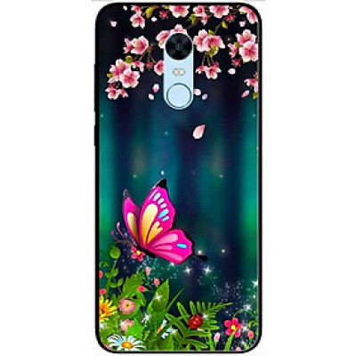 Ốp lưng dành cho Xiaomi Redmi Note 5 ( Redmi 5 Plus ) mẫu Bướm Hồng