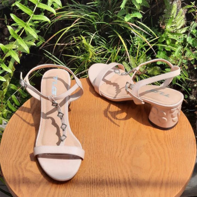 Sandal gót hoa cao cấp hot trend  quai da mềm mại 20751