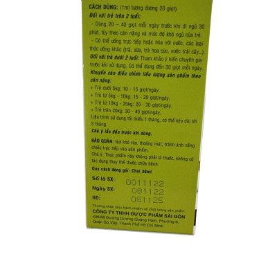 Siro ngủ ngon cho bé Doremi Chai 30ml - Châu Ngân Pharma