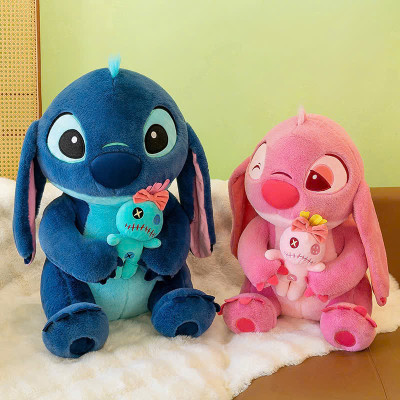 Gấu Bông Stitch Xanh Ôm Vịt, Thú Nhồi Bông Stitch Nhồi Bông Mềm Mịn Gấu Bông Nadu 35cm - Hàng Chính Hãng MINIIN