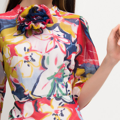 Đầm Nữ Midi Cổ Điển Đa Sắc Bo Eo Tôn Dáng Maxivic, La Mộc - LM72124