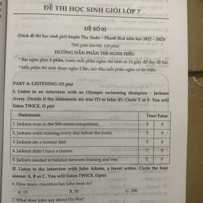 Sách - tuyển chọn đề thi học sinh giỏi môn tiếng anh 7