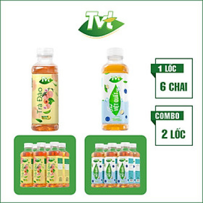 [Combo 12 chai 450ml] TVT trà Đào trà Việt Quất tinh chất trà xanh, trà đen, chống oxy hóa, thanh nhiệt giải phóng độc tố cơ thể