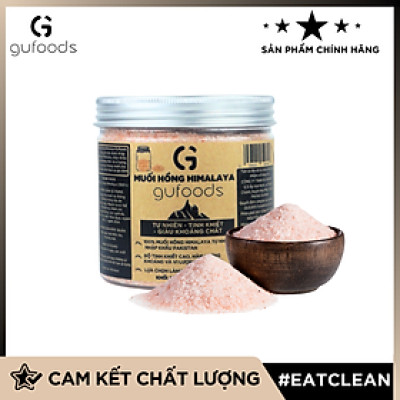 Muối hồng Himalaya GUfoods (dạng hạt mịn) - Tự nhiên, Giàu khoáng chất vi lượng, Không phụ gia, Không tinh chế