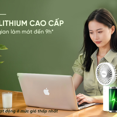 Quạt sạc mini cầm tay Sunhouse SHD7109 - Hàng chính hãng