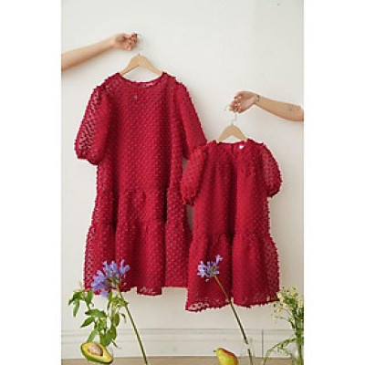 Đầm Suông 3D Can Ren Thang De Leah 