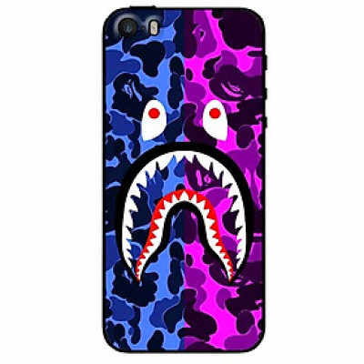 Ốp lưng dành cho Iphone 5/5s/5se mẫu Cá Mập Xanh Hồng