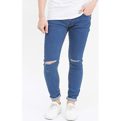 Quần jeans Nam rách gối QJ107 Rách gỗi anh
