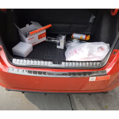 Ốp bậc cửa, nẹp bước chân, chống trầy bậc cốp Carbon xe Honda City 2021-2022 vân cacbon đẹp