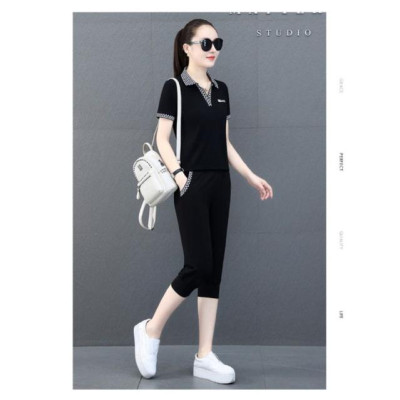 Sét bộ lửng bigsize nữ CAO CẤP- đồ bộ dạo phố mặc nhà trung niên cổ bẻ phối sọc