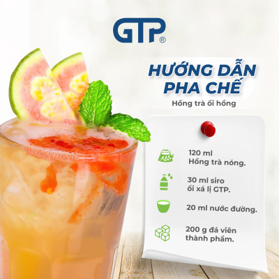 Siro Ổi Xá Lị GTP  - Chuyên dùng pha chế: Trà sữa, Trà trái cây, Cocktail, Mocktail…