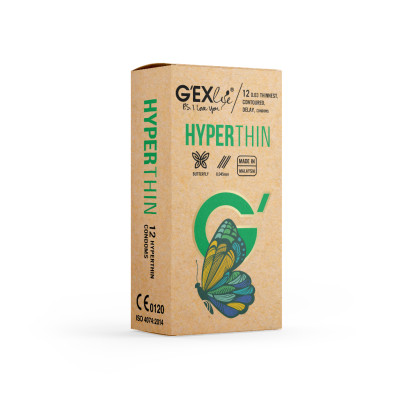 Bao cao su GEXlife Hyperthin (Hộp 12 cái) - Siêu mỏng, ôm khít