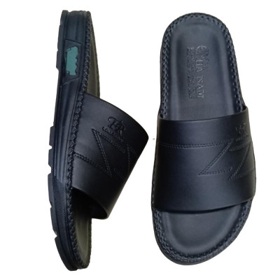 Dép Nam Quai Ngang Da Bò Thật TiTi ĐÔ Đã May Viền Chân Quai Chắc Chắn DNA22038