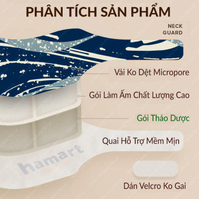 Miếng Dán Cổ Vai Gáy Hamart Đai Chườm Nóng Xông Hơi Nhiệt Giảm Đau Thư Giãn Hiệu Quả Tiện Lợi