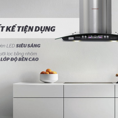 Máy hút mùi kính cong Sunhouse SHB6626 - Hàng chính hãng