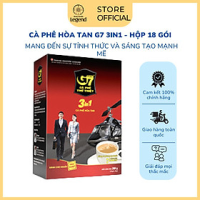 Combo 2 Hộp Cà Phê Hòa Tan G7 3in1 Trung Nguyên – Hộp 18 Gói – Cà Phê Sữa Hòa Tan Tiện Lợi, Đậm Vị Việt