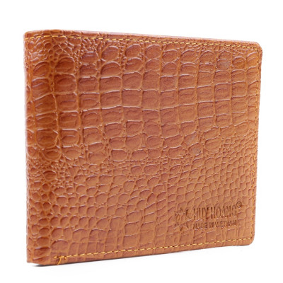 HJ2110 - Bóp nam Huy Hoàng vân cá sấu gai nhỏ màu da 