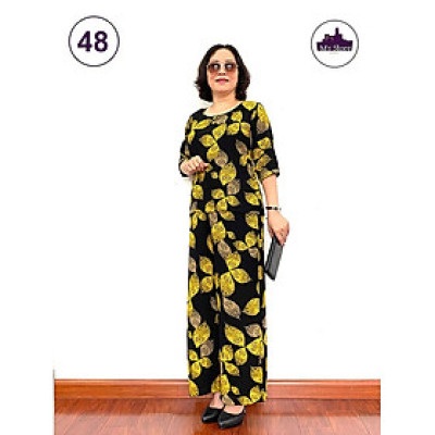 Đồ Bộ Trung Niên Tay Lỡ - Lụa Hàn Châu, Quần Đũi Cao Cấp, Siêu Mềm, Siêu Mát Dành cho Quý Bà Trung Tuổi - Tuấn Tú Store 68