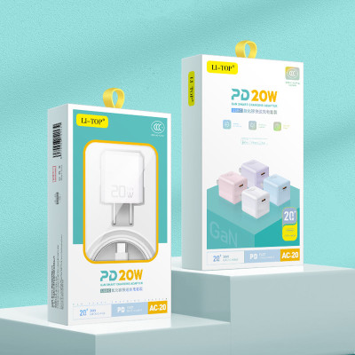 Củ sạc LI-TOP AC20 mini, sạc nhanh PD 20W, đạt chứng nhận 3C tiêu chuẩn quốc gia, hàng chính hãng bảo hành 1 năm