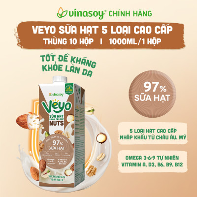 Thùng Veyo sữa hạt 05 loại cao cấp (10 hộp x 1 Lít)