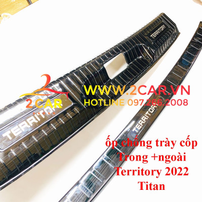 Nẹp cốp, Ốp chống trầy cốp trong, ngoài xe Ford Territory 2022 2023 mẫu Titan, chống xước cửa xe