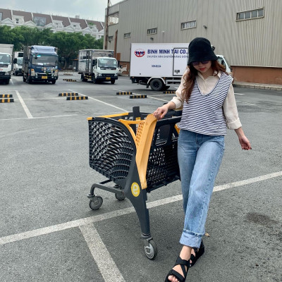 Giày Sandal Nữ The Bily 02W Quai Chéo Đôi - Màu Xám BL02WX