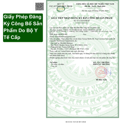 Viên Nấm Vân Chi núi Phú Sĩ TERESA HERBS hỗ trợ tăng cường đề kháng và hệ miễn dịch (Lọ 60 viên)