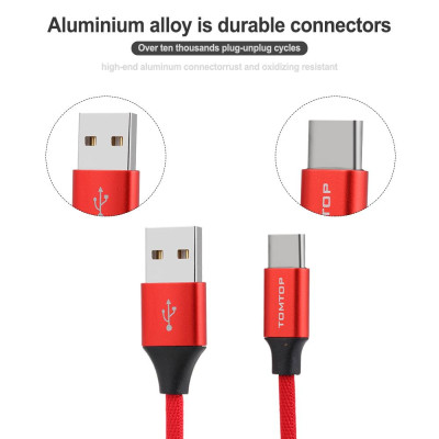 Cáp sạc đa năng TOMTOP 3.9FT Dây sạc USB Dây đồng bộ hóa dữ liệu 3 trong 1 iOS 8 chân đực + Loại C + Đầu nối Micro USB