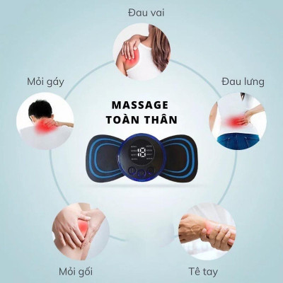 Miếng Massage Xung Điện Cổ Vai Gáy, Bắp Tay, Lưng Bằng Sung Điện đỡ đau Nhức Hiệu Qủa -Máy mat sa thân hình 10 Chế Độ