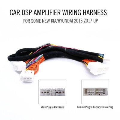 Dây cắm Amply/DSP tương thích đầu nguyên bản Hyundai và KIA, HÀNG CHUẨN Plug and Play.