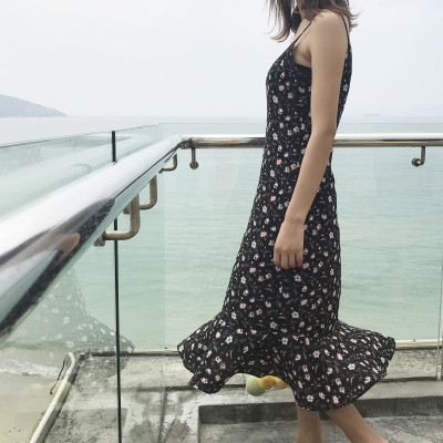 Đầm Nữ 2 Dây Họa Tiết Bông Hoa